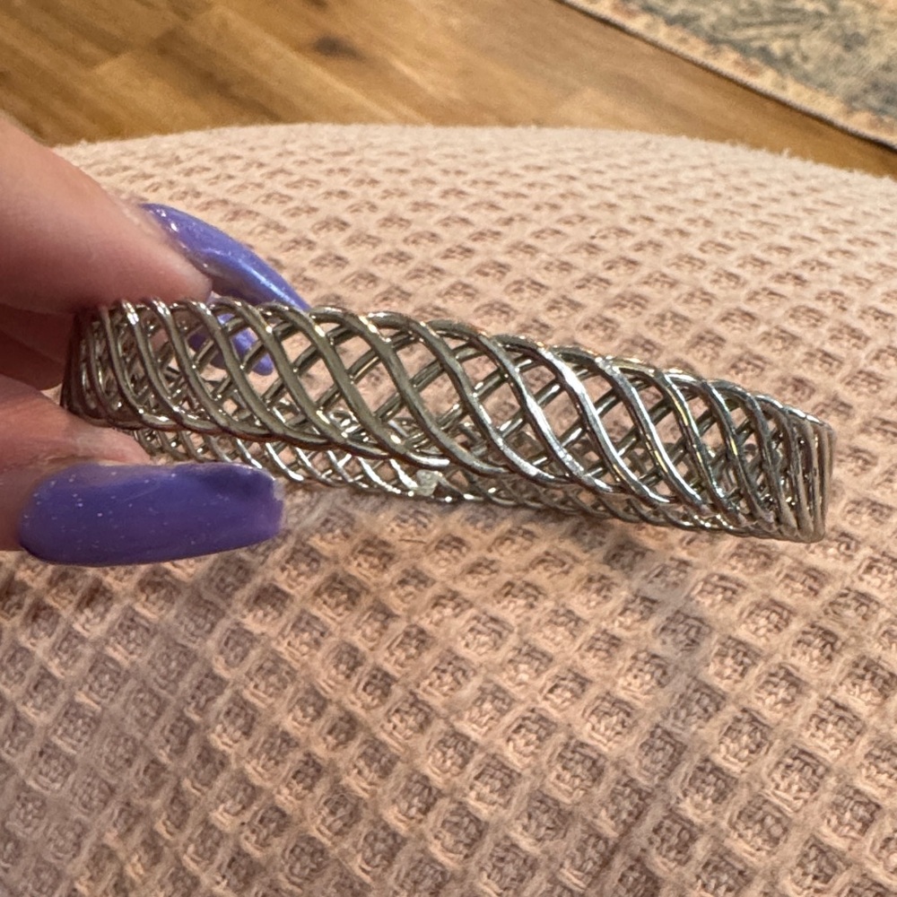 Silver Twisted Bangle Bracelet